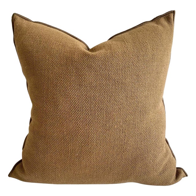 Fromentera French Linen Accent Pillow in Cappucino With Insert For Sale