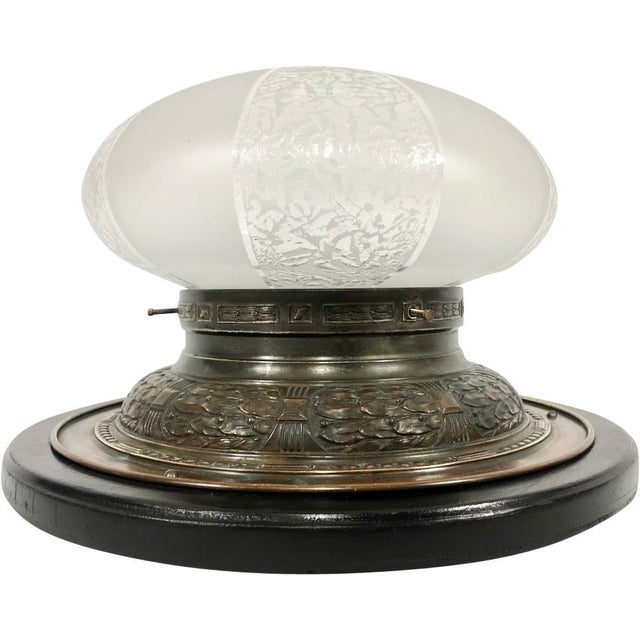 Art Nouveau Brass & Crystal Glass Ceiling Lamp, 1910s For Sale - Image 15 of 15