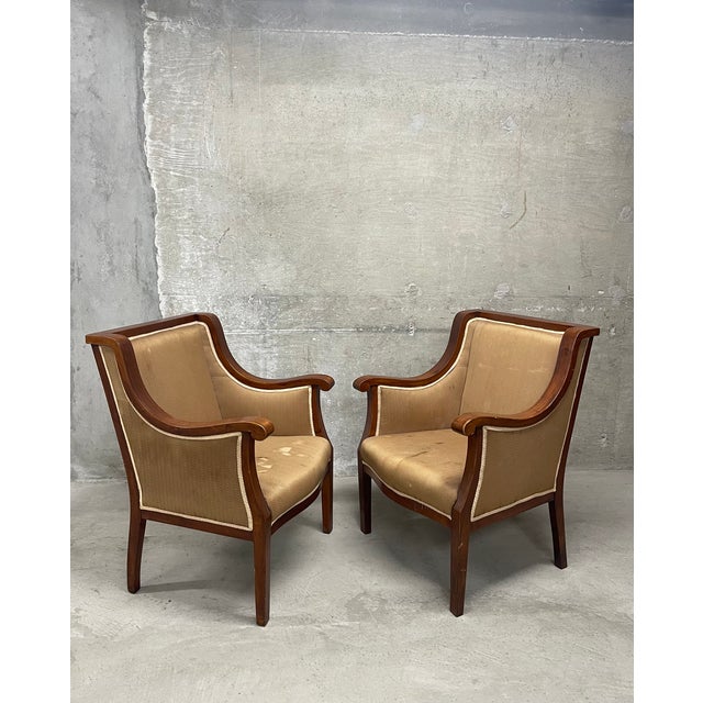 Pair of Vintage Swedish Neoclassical Style Armchairs For Sale - Image 4 of 11