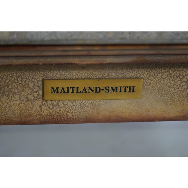 Maitland Smith Fossil Marble Overlay Georgian Console Table For Sale - Image 12 of 12