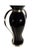 A striking pair of black glass and stainless steel vases with sleek modern lines and sophisticated proportions. Their...
