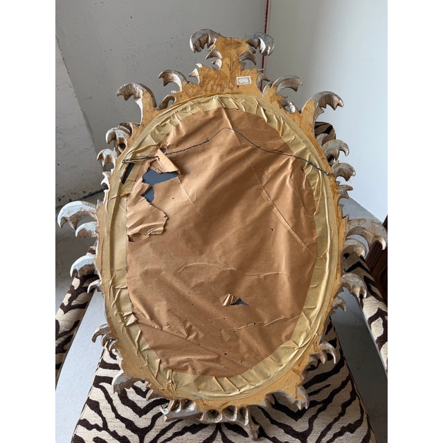 1960s Italian Hollywood Regency Gilt Carved Wood Wall Mirror For Sale - Image 12 of 12