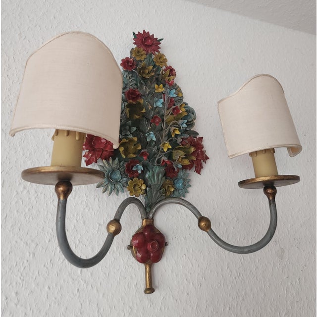 Large Vintage Gild Wall Lamp from CIANI Firenze, Italy, 1960s, Set of 3 For Sale - Image 15 of 18