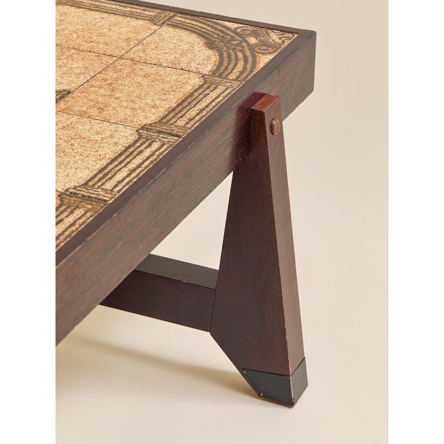 1970s The Vintage 1970s Rosewood and Tile Coffee Table For Sale - Image 5 of 10