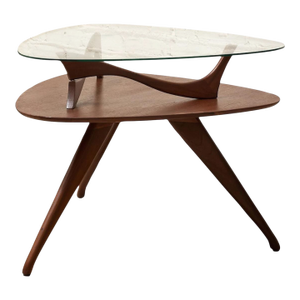 Mid 20th Century Two Tier Coffee Table Styled After Vladimir Kagan