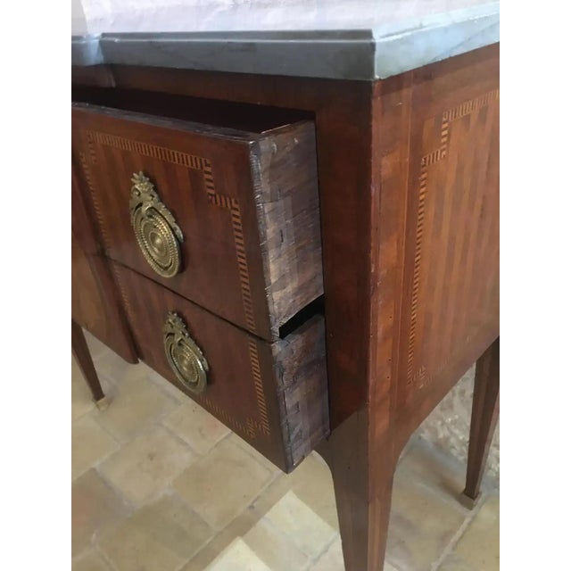 Wood 19th Century French Louis XVI Style Commode Signed For Sale - Image 7 of 8