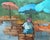 Impressionist 1970s Impressionist Outdoor Market Scene Painting in Giltwood Frame For Sale - Image 3 of 6