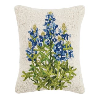 Blue Bonnet Hook Pillow, 14" x 18" For Sale