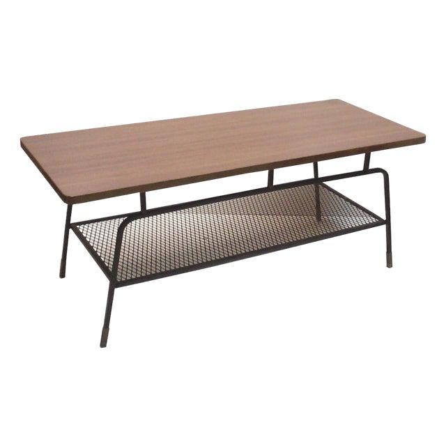 Mid Century Iron Rectangular Coffee Table-Arthur Umanoff For Sale