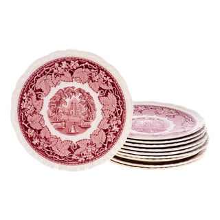 Antique Ironstone and Ceramic Vista Pattern Plates from Masons, Set of 10 For Sale