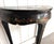 1960s-70s black lacquered bird/flower demilune table. Excellent condition.