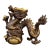 Late 20th Century Gilt Bronze Dragon on Treasure Basin Sculpture For Sale