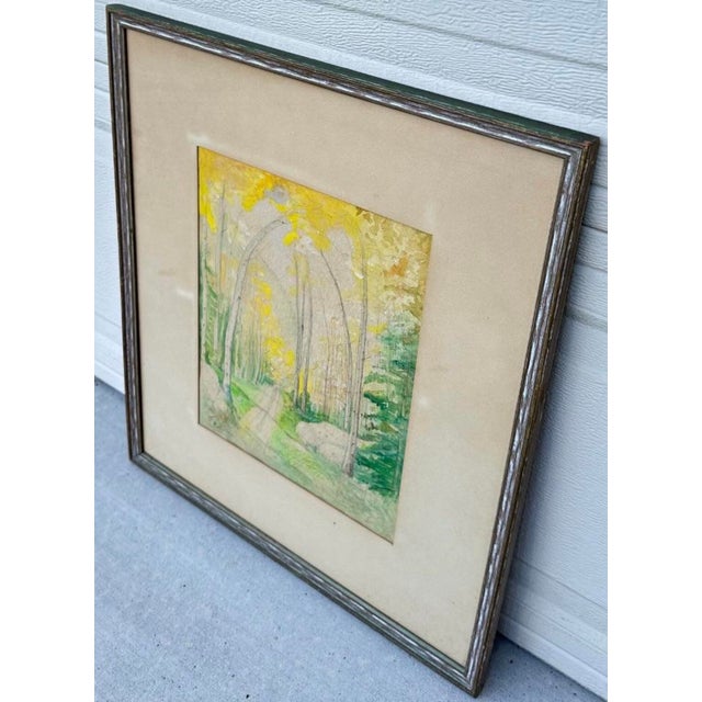 1950s Bert G. Phillips (1868–1956) Watercolor Aspen Forest Path Scene Painting For Sale - Image 10 of 12