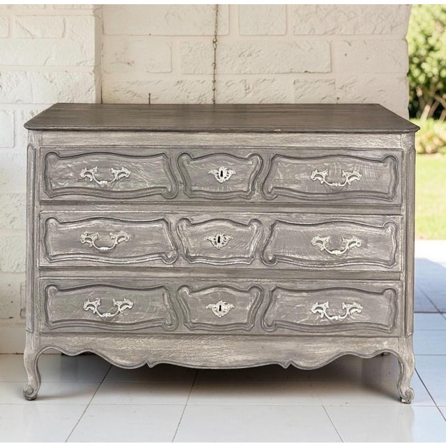 French Country 18th Century Country French Painted Commode For Sale - Image 3 of 15