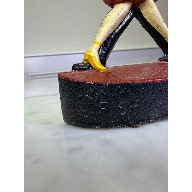 Art Deco 1920s Art Deco Hubley "Charleston Dancers" Cast Iron Doorstop by Anne Fish For Sale - Image 3 of 6