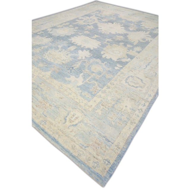 21st Century Oriental Hand Knotted Blue Gray Turkish Oushak Rug 10'5" X 14'4" Model #7381 Explore a curated collection of...