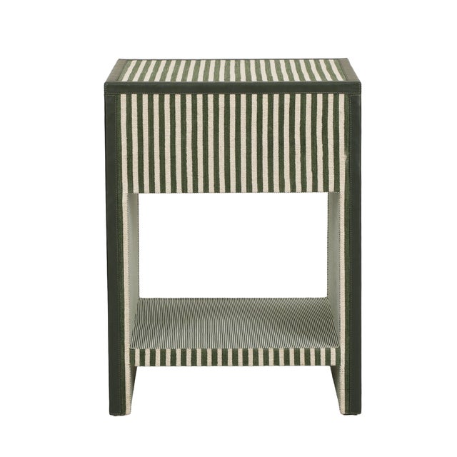 Kora Green Cotton Jute Striped Nightstand For Sale In Los Angeles - Image 6 of 8