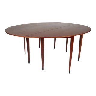 Newly Refinished Mid-Century Modern Drop-Leaf Dining Table by Dunbar For Sale