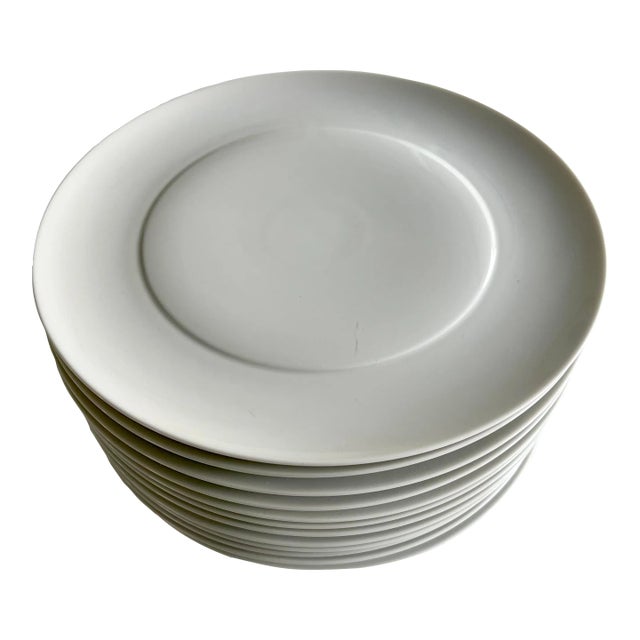 1990s Mikaela Dorfel Mono Germany Gemiini Porcelain Dinner Plates - Set of 6 For Sale
