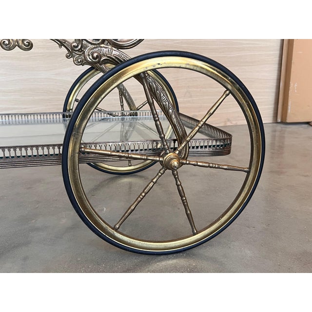 Late 20th Century Baroque Bronze Two Tier Bar or Tea Cart For Sale - Image 9 of 18