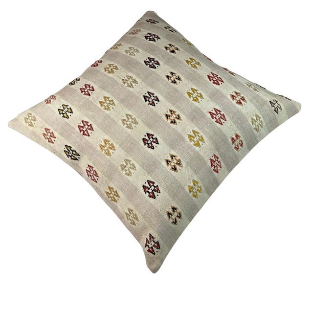 Textile Turkish Kilim Rug Cushion Cover for Meditation Bench For Sale - Image 7 of 11