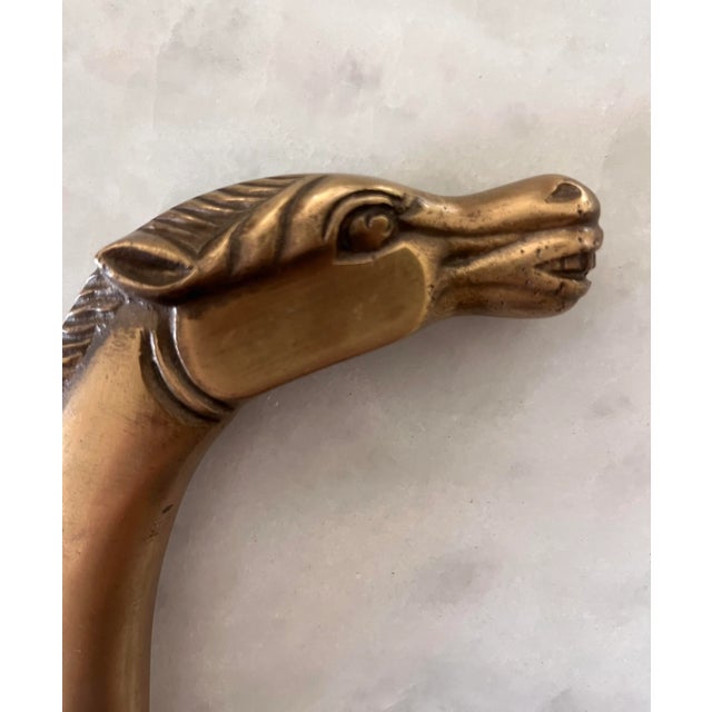 Vintage Solid Brass Horse Head For Sale - Image 4 of 7