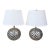 Pair of Pierced Pewter Globe Table Lamps With Shades For Sale