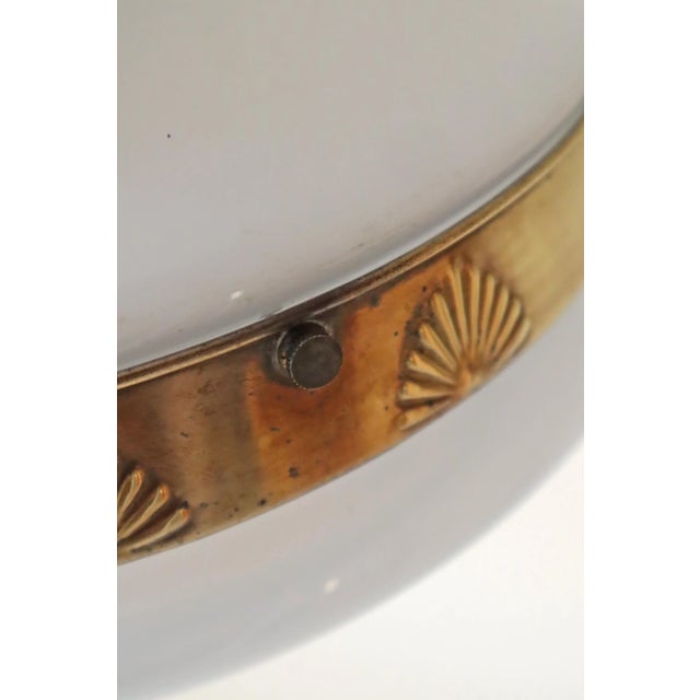 Art Nouveau Hanging Lamp in White Glass and Brass, 1920 For Sale - Image 9 of 18