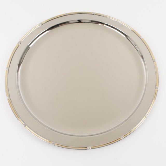 1980s Gucci Barware Silver Plate Barware Serving Tray, Italy circa 1980 For Sale - Image 5 of 9