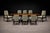 Cimo, Brazil, 1950s — Set of 8 Dining Chairs in Hardwood With Dusty Olive Mohair & Jacarandá Backs (2 Armchairs + 6 Side Chairs) For Sale - Image 9 of 16