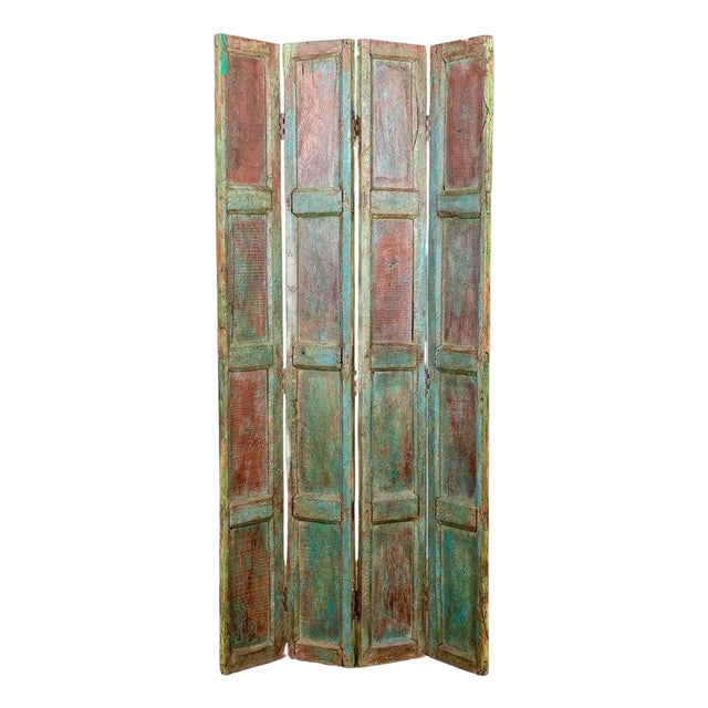 19th Century Indian Teak Bifold Panelled Door For Sale