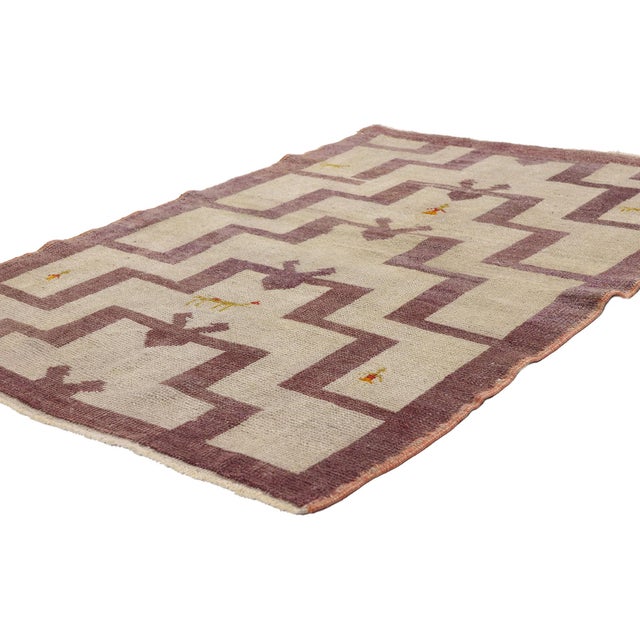 54088 Vintage Turkish Tulu Rug, 03'01 x 04'03. The Esoteric Tribal Passage: A Vintage Turkish Tulu Masterpiece of Symbolic...