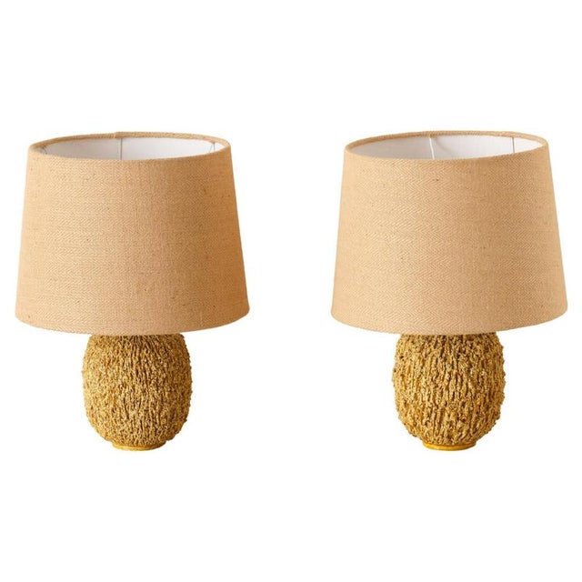 Swedish Chamotte Table Lamps by Gunnar Nylund, 1950s, Set of 2 For Sale - Image 8 of 8
