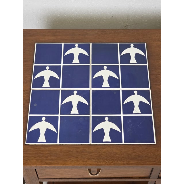 1950s Broyhill Brasilia Drop Leaf Bar With Tile Top For Sale - Image 9 of 12