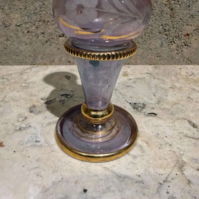 Purple-Crystal-Gilt-Flower-Vase-06-25 For Sale In San Diego - Image 6 of 8