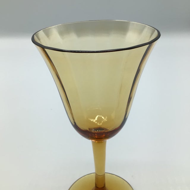 Vintage Amber Crystal Port Glasses - Set of 7 For Sale - Image 10 of 12