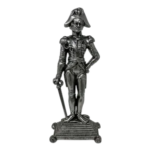 Antique Silvered Cast Iron Victorian Door Stop Duke of Wellington Irish Interest