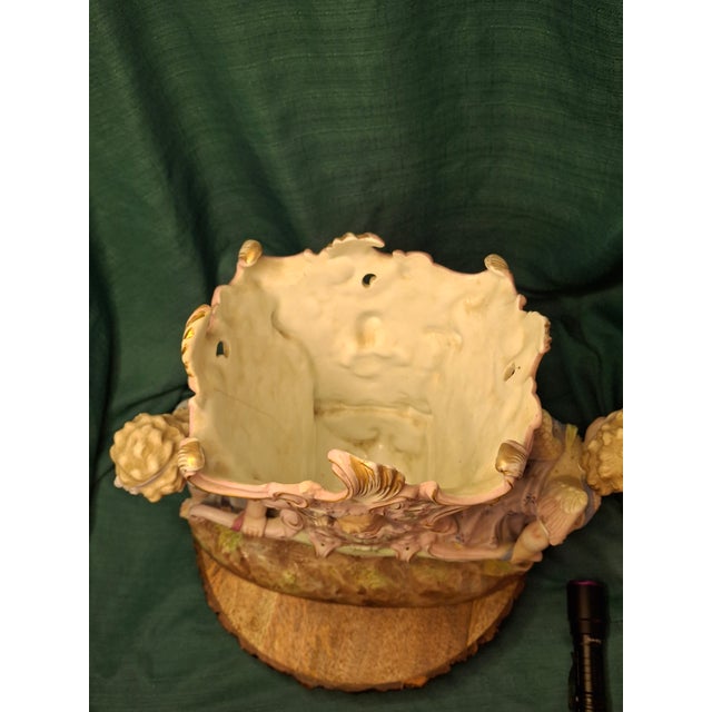 Antique Heubach Bisque Porcelain Centerpiece Cherub Figural Large Vase Mold 173 For Sale - Image 16 of 18