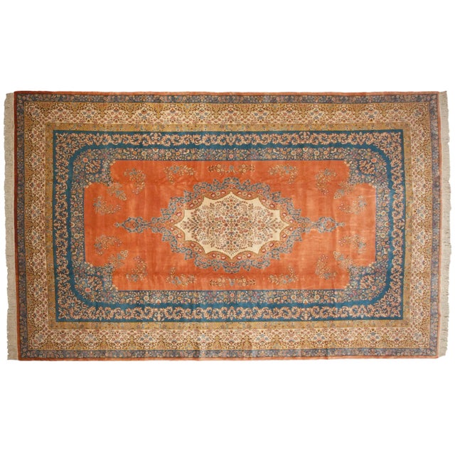 Terra Cotta Vintage Bulgarian Kerman Design Rug - 11'8" X 18'2" For Sale - Image 8 of 8