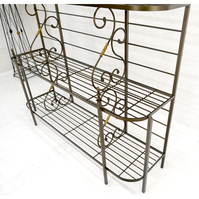 Vintage Steel & Brass Baker's Rack MINT For Sale - Image 16 of 17