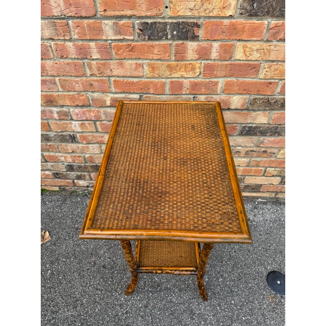 Wood 19th Century Bamboo Side Table For Sale - Image 7 of 8