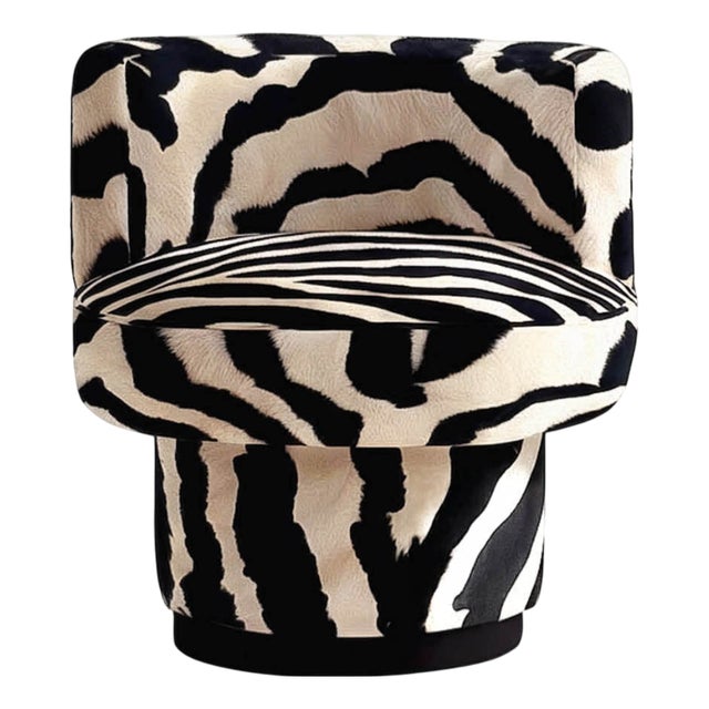Caos Accent Chair in Zebra Furry Velvet from Moanne For Sale