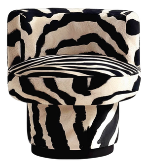 Caos Accent Chair in Zebra Furry Velvet from Moanne