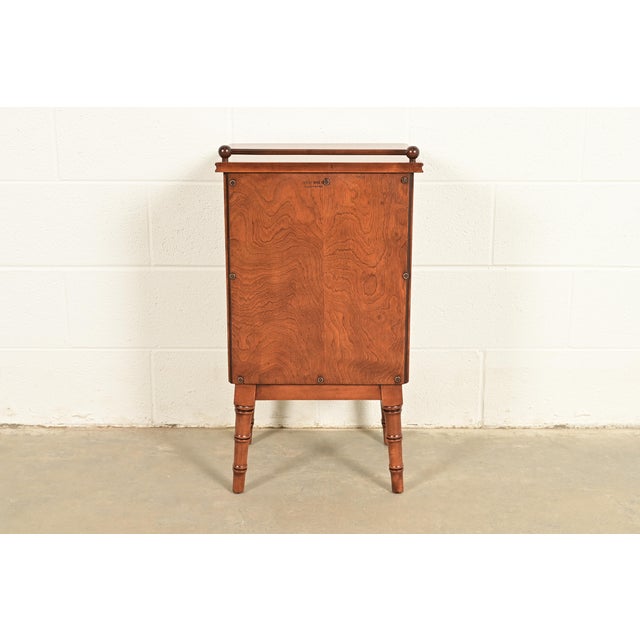 Stickley Brothers Antique Regency Solid Birch Faux Bamboo Nightstand, Newly Refinished For Sale - Image 16 of 18