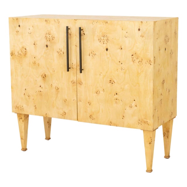 Contemporary Burl Poplar Cabinet For Sale