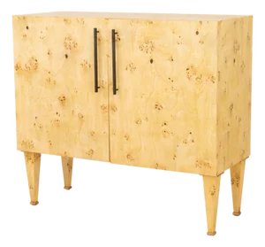 Contemporary Burl Poplar Cabinet