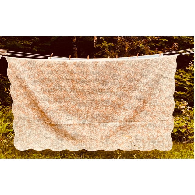 Vintage French Toile & Ticking Stripe Cotton Quilt, Queen Size For Sale - Image 12 of 18