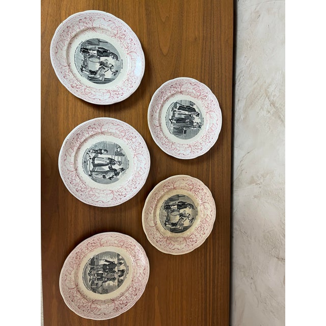 Vintage Riddle Plates, 1920s, Set of 5 For Sale - Image 16 of 16