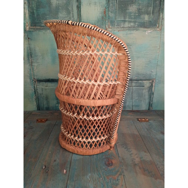 1970s Wicker Peacock Style Doll Chair/Plant Stand For Sale - Image 5 of 10