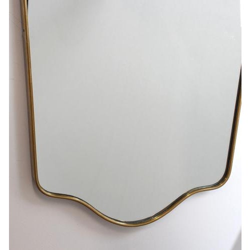 Mid-Century Italian Wall Mirror with Brass Frame, 1960s For Sale - Image 11 of 14